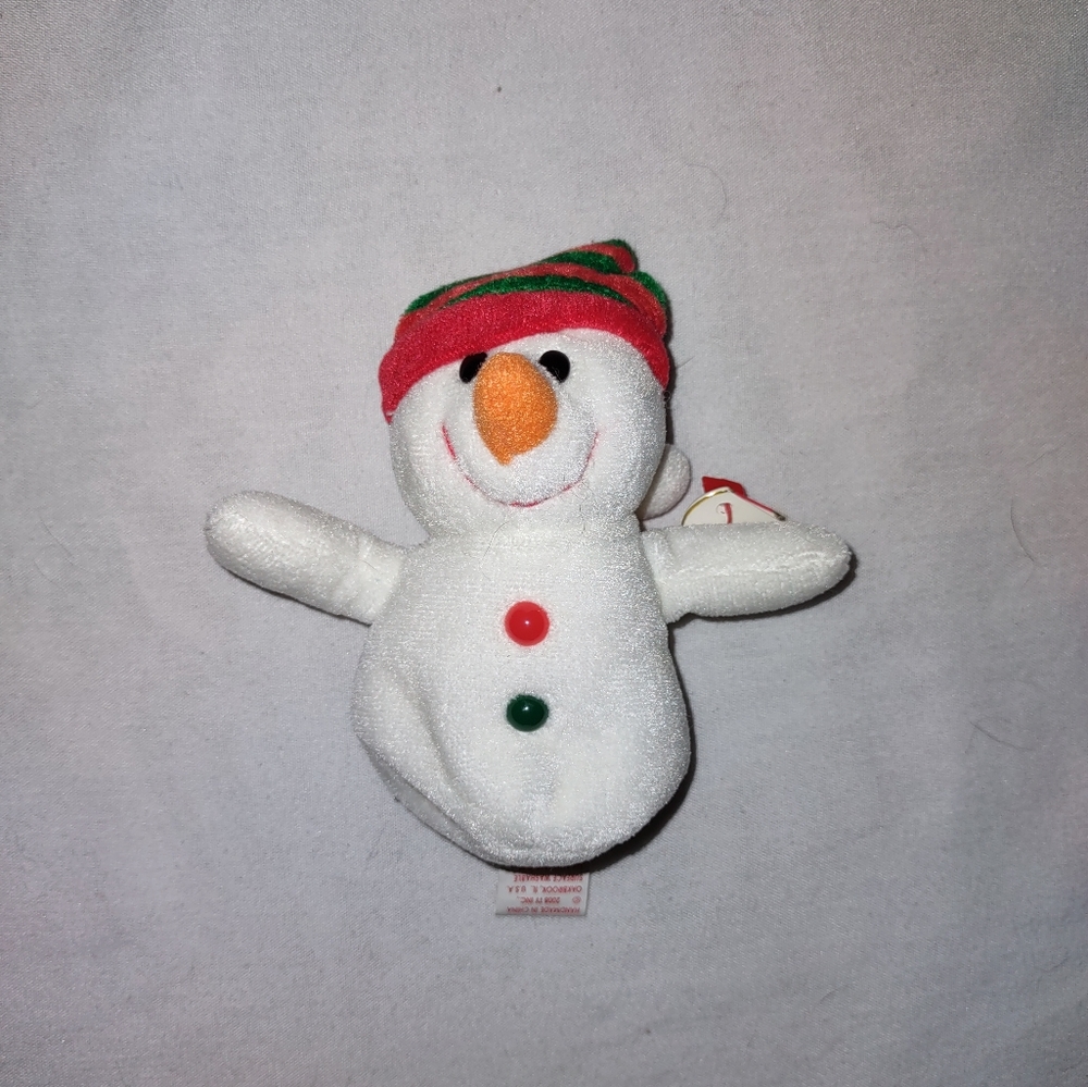 TY Jingle Bear Snowman Ornament Chiller Christmas Holiday Collection Festive